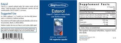 Photo of the Allergy Research Group Esterol label