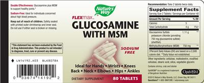 Photo of the Nature's Way Flexmax Glucosamine With MSM label