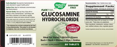 Photo of the Nature's Way Flexmax Glucosamine Hydrochloride label