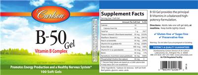 Photo of the Carlson B-50 Gel label