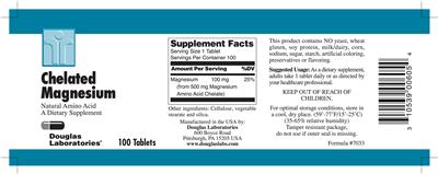 Photo of the Douglas Laboratories Chelated Magnesium label