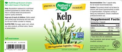 Photo of the Nature's Way Kelp label