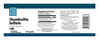 Photo of the Douglas Laboratories Chondroitin Sulfate label