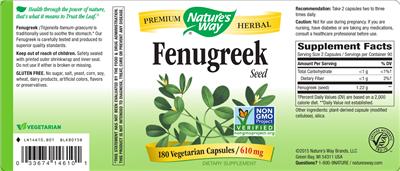 Photo of the Nature's Way Fenugreek Seed label