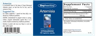 Photo of the Allergy Research Group Artemisia label