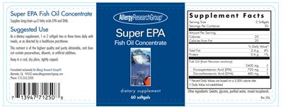 Photo of the Allergy Research Group Super EPA Fish Oil Concentrate label
