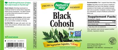 Photo of the Nature's Way Black Cohosh Root label