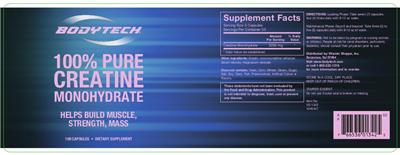 Photo of the BodyTech 100% Pure Creatine Monohydrate label