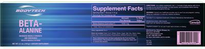 Photo of the BodyTech Beta-Alanine label