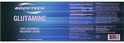 Photo of the BodyTech Glutamine label
