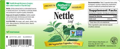 Photo of the Nature's Way Nettle Leaf label