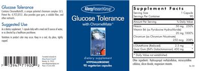 Photo of the Allergy Research Group Glucose Tolerance label