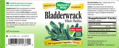 Photo of the Nature's Way Bladderwrack Whole Thallus label