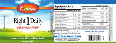 Photo of the Carlson Right 1 Daily label
