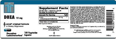 Photo of the Douglas Laboratories DHEA 10 mg label