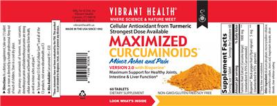 Photo of the Vibrant Health Maximized Curcuminoids label