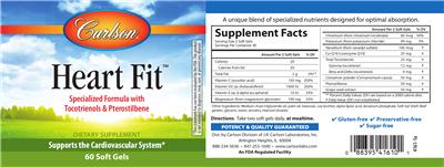 Photo of the Carlson Heart Fit label