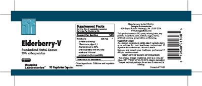 Photo of the Douglas Laboratories Elderberry-V label