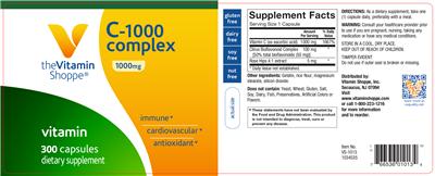 Photo of the The Vitamin Shoppe C-1000 Complex 1000 mg label