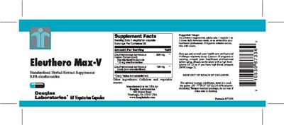 Photo of the Douglas Laboratories Eleuthero Max-V label