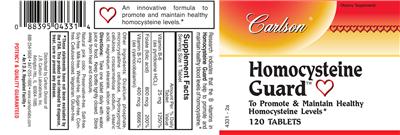 Photo of the Carlson Homocysteine Guard label