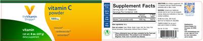 Photo of the The Vitamin Shoppe Vitamin C Powder 1000 mg label