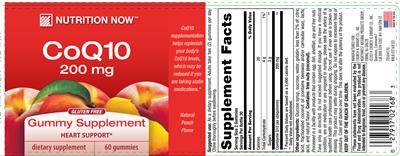 Photo of the Nutrition Now CoQ10 200 mg Natural Peach Flavor label