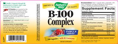 Photo of the Nature's Way B-100 Complex label