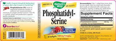 Photo of the Nature's Way Phosphatidyl-Serine label