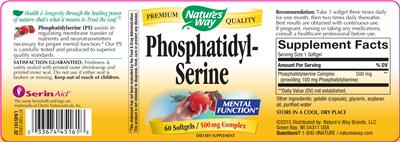 Photo of the Nature's Way Phosphatidyl-Serine label