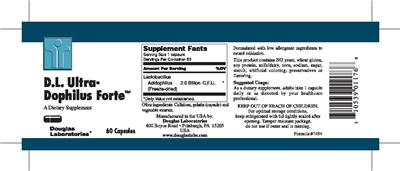 Photo of the Douglas Laboratories D.L. Ultra-Dophilus Forte label