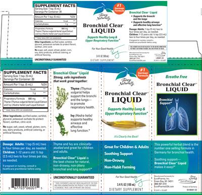 Photo of the Terry Naturally Bronchial Clear Liquid label