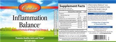Photo of the Carlson Inflammation Balance label