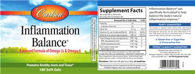 Photo of the Carlson Inflammation Balance label