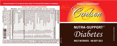 Photo of the Carlson Nutra-Support Diabetes label