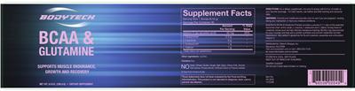 Photo of the BodyTech BCAA & Glutamine label