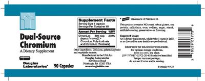 Photo of the Douglas Laboratories Dual-Source Chromium label