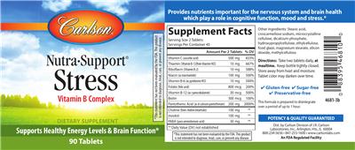 Photo of the Carlson Nutra-Support Stress label