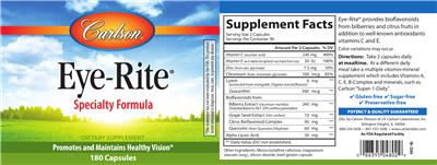 Photo of the Carlson Eye-Rite label