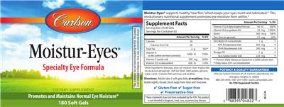 Photo of the Carlson Moistur-Eyes label