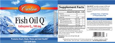 Photo of the Carlson Fish Oil Q label