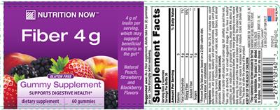 Photo of the Nutrition Now Fiber 4 g label