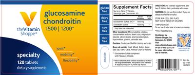 Photo of the The Vitamin Shoppe Glucosamine Chondroitin label