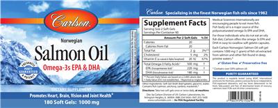 Photo of the Carlson Norwegian Salmon Oil label