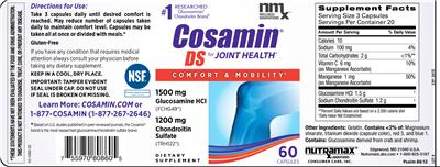 Photo of the NMx Wellness Innovations Cosamin DS label