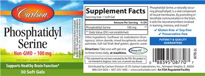 Photo of the Carlson Phosphatidyl Serine label