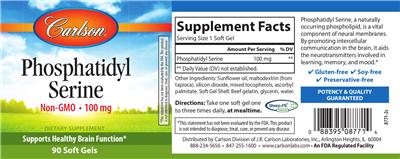 Photo of the Carlson Phosphatidyl Serine label