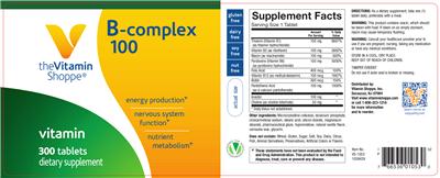Photo of the The Vitamin Shoppe B-Complex 100 label