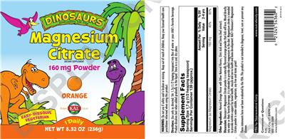 Photo of the KAL Magnesium Citrate 160 mg Powder label