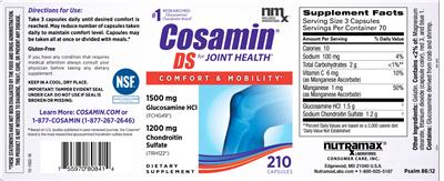 Photo of the NMx Wellness Innovations Cosamin DS label